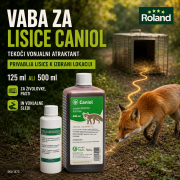 Vaba za lisice Caniol 125 ml in 500 ml ob lisici in vonjalni sledi proti živolovki – SKU 1373