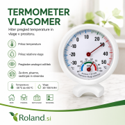 Analogni termometer-vlagometer FENG Ø 75 mm