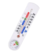 Stenski termometer s vlagometrom Roland – analogni prikaz temperature in vlažnosti, prihranek prostora in boljši nadzor.