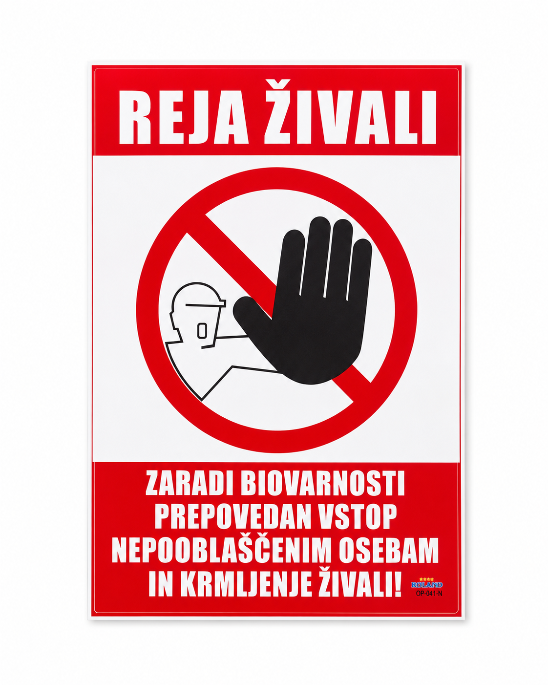 Opozorilna tabla REJA ŽIVALI iz Dibonda 20 × 30 cm za označevanje hleva, pašnika, kmetije ali območja reje živali.