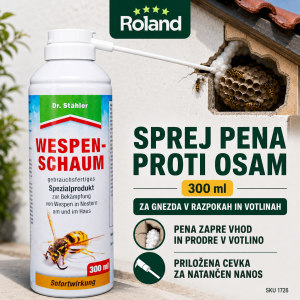Sprej pena proti sršenom– hitro uničenje gnezda v votlinah in stenah