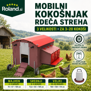 Mobilni kokošnjak "RDEČA STREHA" – na voljo v treh velikostih