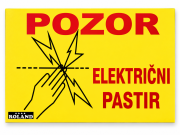Opozorilna tabla za električni pastir MINI 21 × 15 cm za označevanje električne ograje na pašniku ali kmetiji