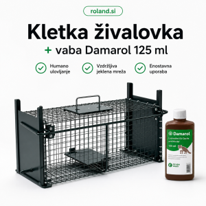Akcijski komplet – živolovka 61 cm + Damarol 125 ml vaba za kune
