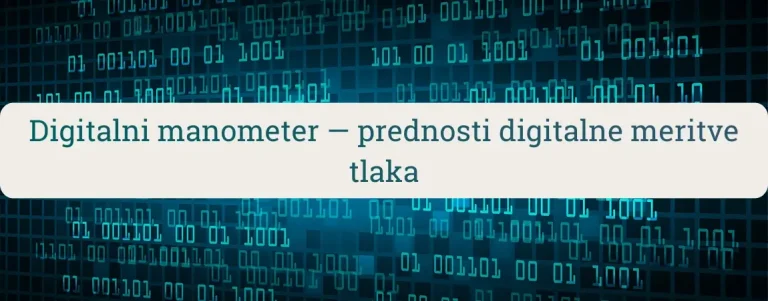 Digitalni manometer – ozadje z digitalno kodo za prikaz prednosti digitalne meritve tlaka (pnevmatike, voda)