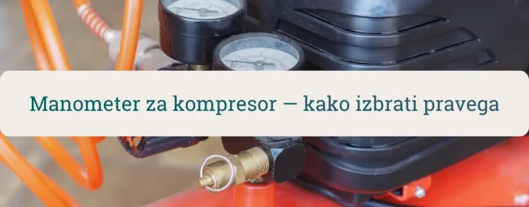 Manometer na kompresorju za merjenje tlaka zraka pri pnevmatskem orodju in polnjenju pnevmatik