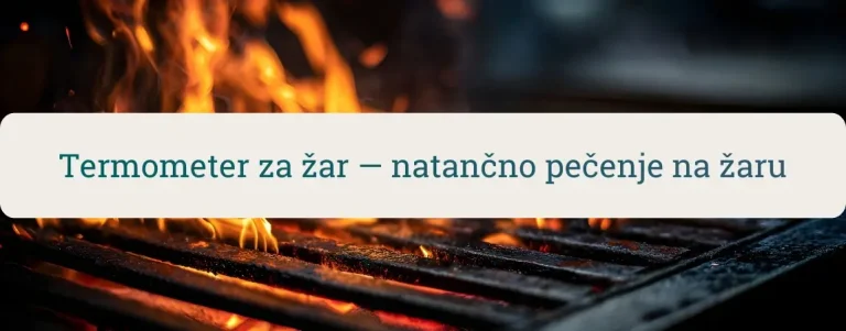 Termometer za žar meri temperaturo sredice mesa na rešetki z ognjem in pomaga pri natančnem pečenju brez ugibanja
