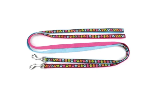 Nylon povodec Zampine Line s paw vzorcem, 120 cm, velikosti S in L.