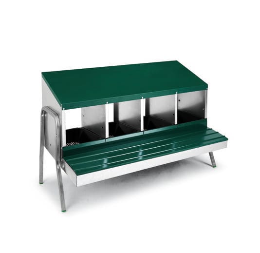 Gnezdilnica za kokoši s 4 predelki in košarami