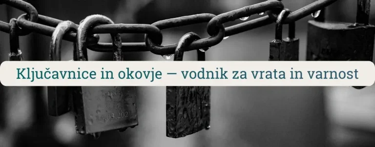 Ključavnica na kovinski verigi kot simbol varnosti vrat in okovja