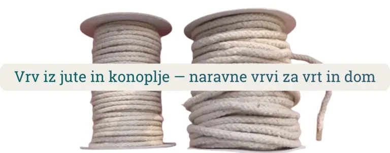 Vrv iz jute in konoplje na kolutih kot naravna rešitev za vrt, dom, dekoracijo in lažja vezanja