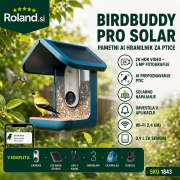 Birdbuddy PRO Solar pametni hranilnik za ptice z 2K HDR kamero, fotografijami 5 MP, AI prepoznavanjem ptic, solarno streho in mobilno aplikacijo