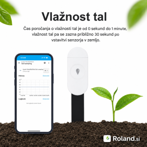 Pametni Zigbee meter za zemljo 3 v 1 je brezžični senzor za spremljanje vlage zemlje, temperature in zračne vlage prek pametne aplikacije oziroma sistema pametnega doma. Podpira Zigbee 3.0, Tuya/Smart Life, Home Assistant in Zigbee2MQTT, zato je primeren za lončnice, zelišča, rastlinjake, visoke grede, vrtove in pametno avtomatizacijo zalivanja.