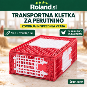 Velika transportna kletka za kokoši z zgornjimi drsnimi in sprednjimi vrati