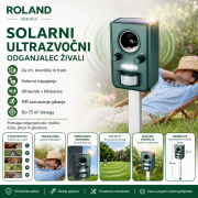 Solarni ultrazvočni odganjalec živali Gardigo s PIR-senzorjem in LED-bliskavico