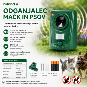 odganjalec mačk in psov, odganjalec mačk, odganjalec psov, ultrazvočni odganjalec mačk, ultrazvočni odganjalec psov, odganjalec Gardigo, Gardigo odganjalec mačk, Gardigo odganjalec psov, Gardigo ultrazvočni odganjalec, odganjalec živali za vrt, odganjalec za dvorišče, odganjalec za zelenico, odganjalec za teraso, odganjalec za gredice, odganjalec mačk za vrt, odganjalec psov za vrt, ultrazvočni odganjalec živali, odganjalec s senzorjem gibanja, PIR senzor gibanja, infrardeči senzor gibanja, odganjalec brez kemikalij, zaščita vrta pred mačkami, zaščita vrta pred psi, zaščita zelenice, zaščita gredic, naprava proti mačkam, naprava proti psom, repelent za mačke, repelent za pse, elektronski odganjalec mačk, elektronski odganjalec psov, zunanji odganjalec živali, odganjalec za okolico hiše, odganjalec mačk Slovenija, odganjalec psov Slovenija, ultrazvočni odganjalec s PIR senzorjem, odganjalec IPX4, odganjalec za vrt brez strupov, odganjalec za mačke brez kemikalij, odganjalec za pse brez kemikalij, zaščita terase pred mačkami, zaščita dvorišča pred psi, odganjanje mačk z vrta, odganjanje psov z dvorišča, naprava za odganjanje mačk, naprava za odganjanje psov, ultrazvočni rastjerivač mačaka, ultrazvučni rastjerivač pasa, rastjerivač mačaka i pasa, uređaj protiv mačaka, uređaj protiv pasa, zaštita vrta od mačaka, zaštita dvorišta od pasa, rastjerivač životinja za vrt, ultrazvučni rastjerivač sa senzorom pokreta