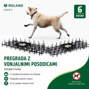 Tehnična slika šestih odganjalnih podlog Gardigo velikosti 47 × 14,5 × 3 cm