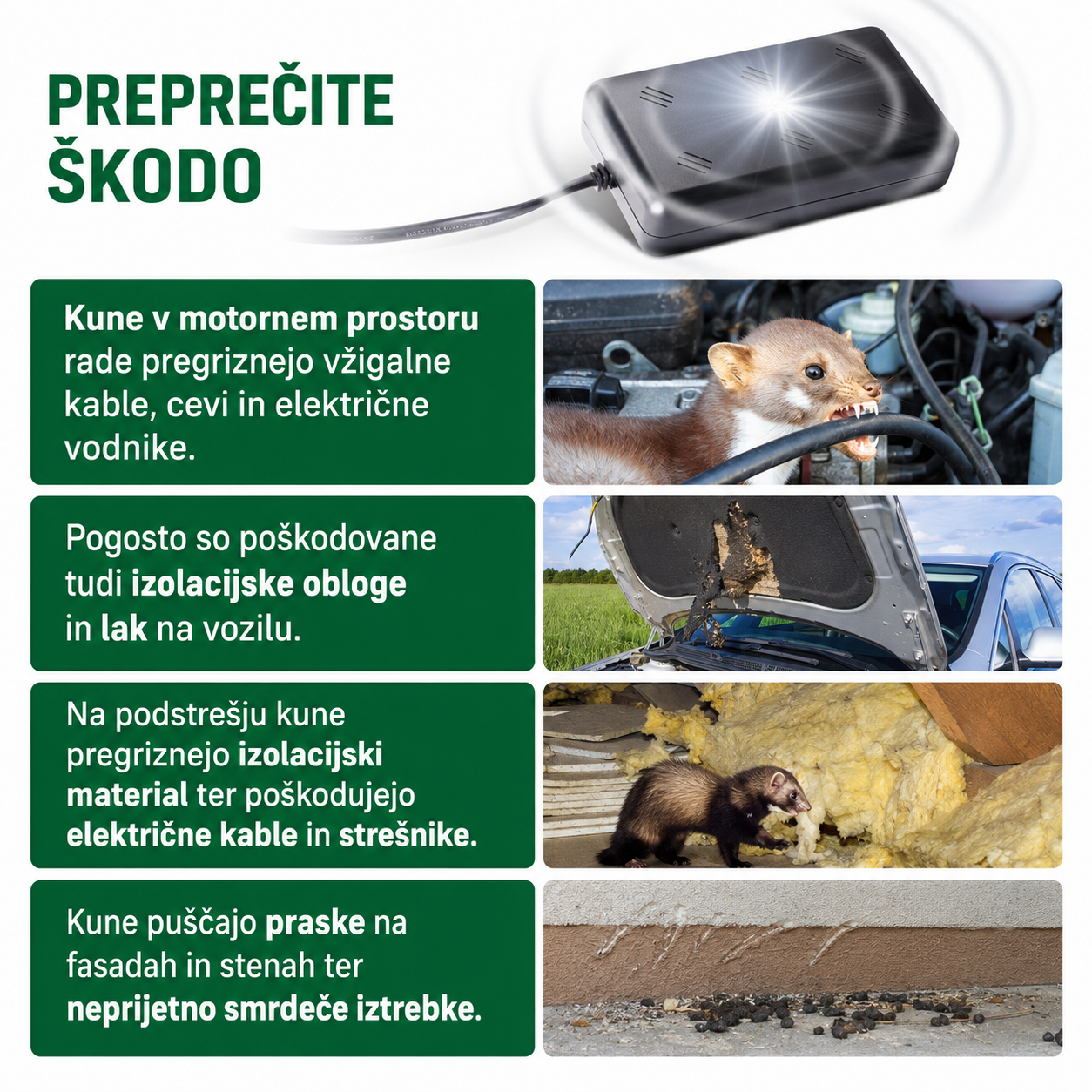 Gardigo notranji LED odganjalec kun za podstrešje - slika 6