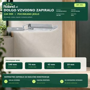 Dolgo vzvodno zapiralo 140 mm iz pocinkanega jekla